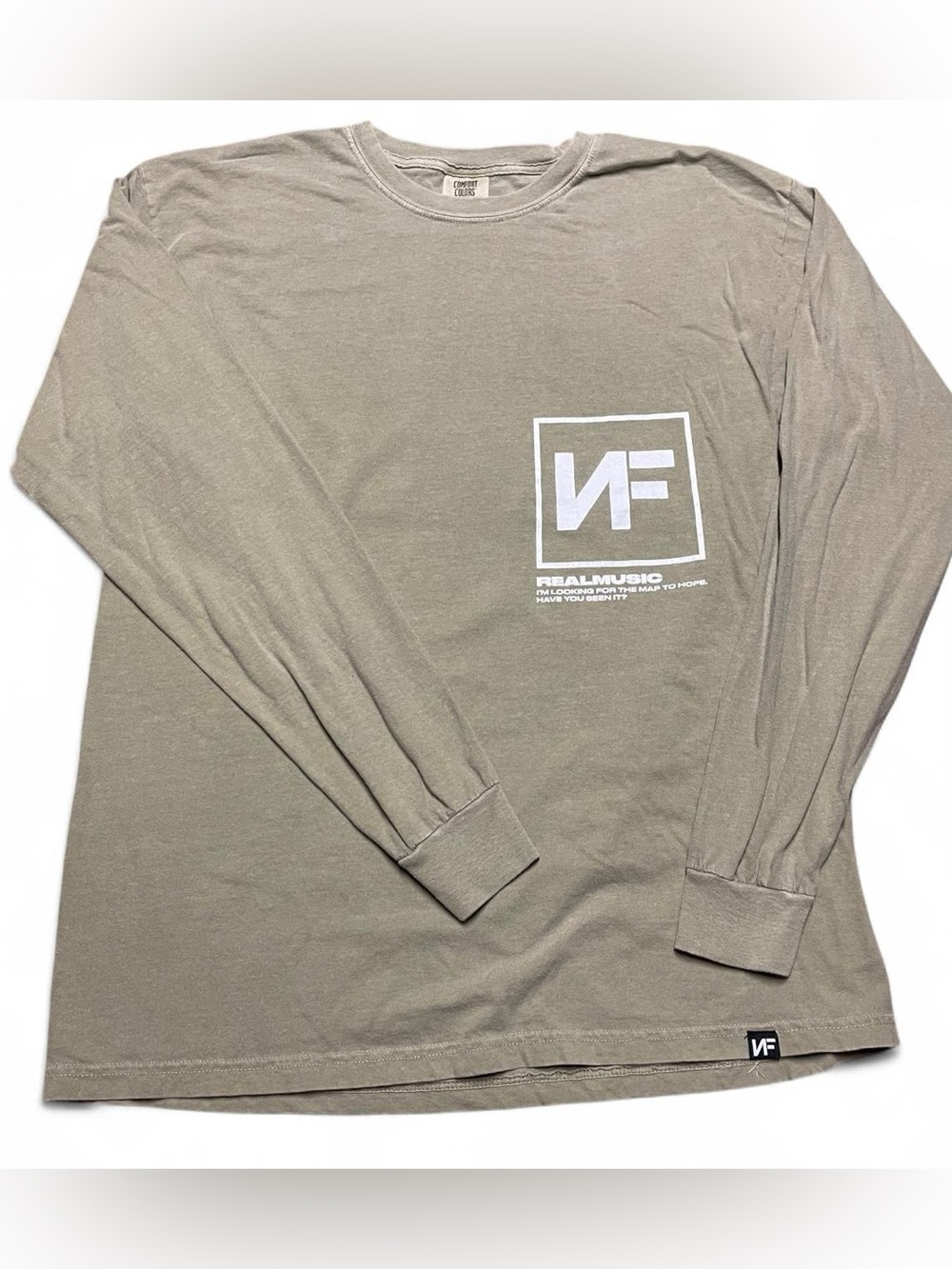 Comfort Colors NF Green Long Sleeve T Shirt Real Music Hip Hop Size Large